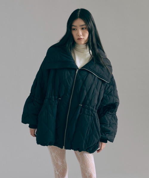 EN NEUME コート アウター Big Collar Quilted Jacket レディース