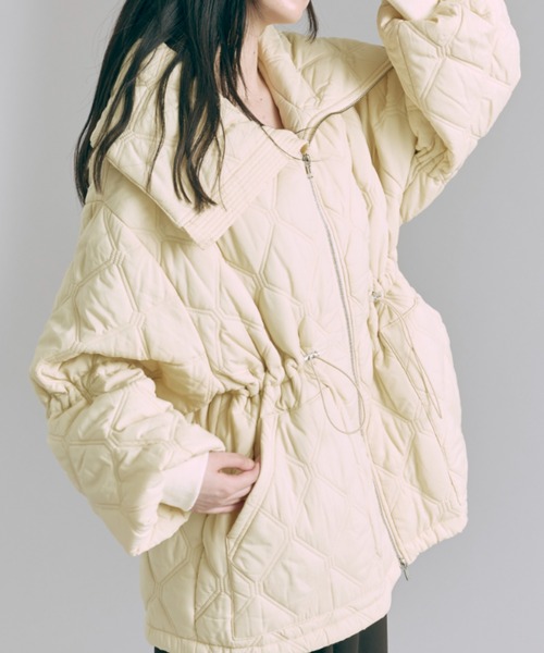 EN NEUME コート アウター Big Collar Quilted Jacket レディース