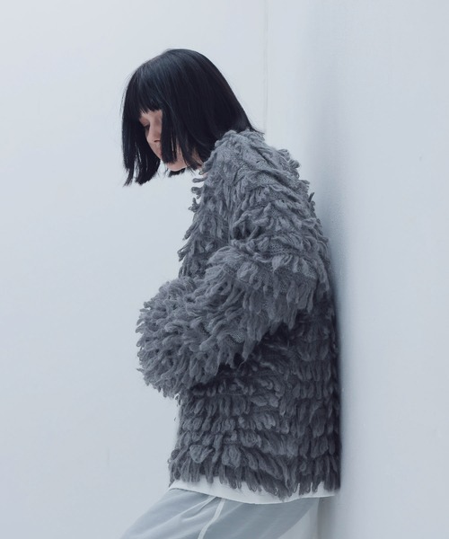 カーディガン VENIT / fringe mohair pull(フリンジモヘアプルオーバー) レディース