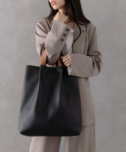 MAISON CLUB トートバッグ 「MAISON CLUB」バイカラーPUレザー