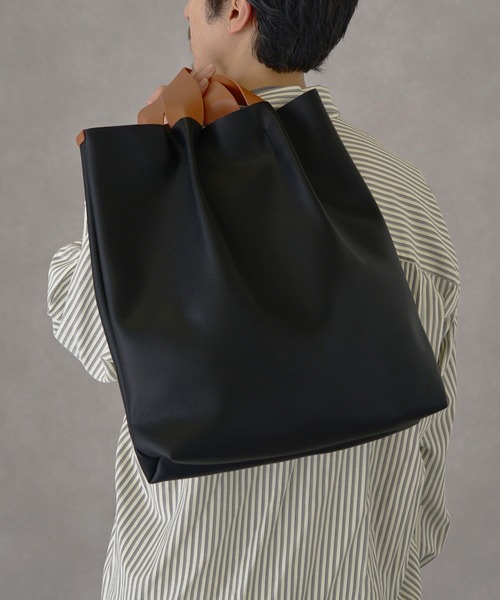 MAISON CLUB トートバッグ 「MAISON CLUB」バイカラーPUレザー