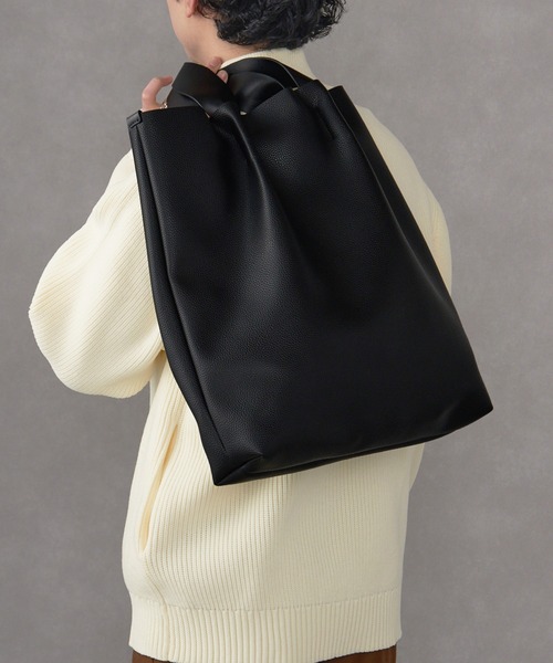 MAISON CLUB トートバッグ 「MAISON CLUB」バイカラーPUレザー