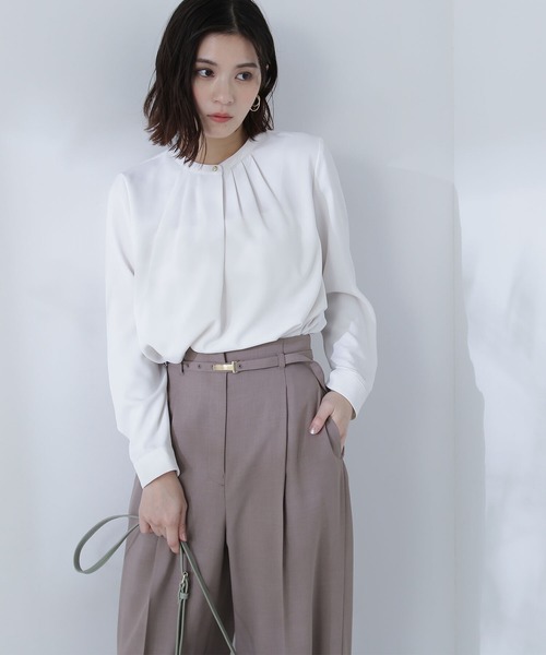 NATURAL BEAUTY BASIC ブラウス シャツ フロントタックブラウス