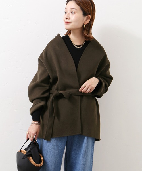 「JOURNAL STANDARD」 ノーカラーコート MEDIUM ブラウン レディース_画像5