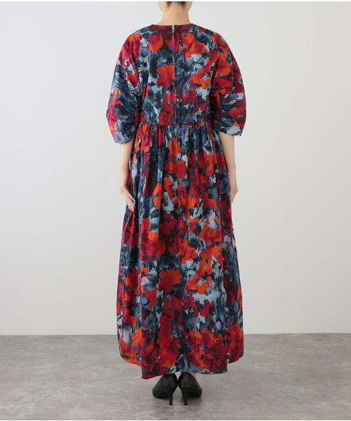 saqui ワンピース SAQUI（サキ） PRINT GATHERED ONE PIECE 25FW06 