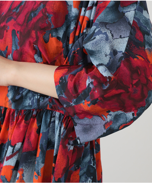 saqui ワンピース SAQUI（サキ） PRINT GATHERED ONE PIECE 25FW06 