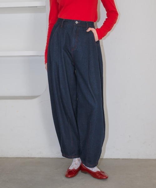 ジーンズ デニム デニムパンツ curve denim ribbon pants