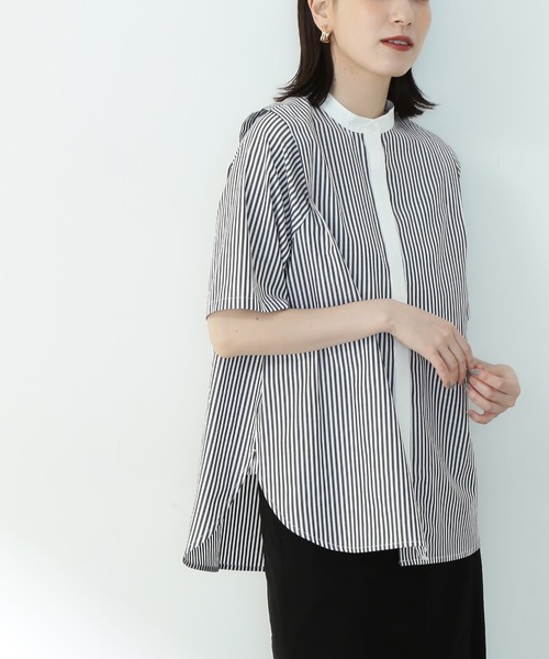 「N.（N. Natural Beauty Basic）」 半袖ブラウス MEDIUM ブラウン レディース