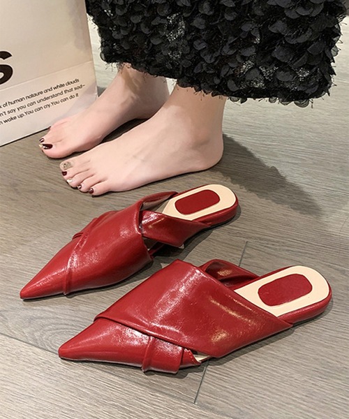 サンダル・ミュール BAGUETTE Revo. サンダル クロスレイヤード カシュクール風 ポインテッド