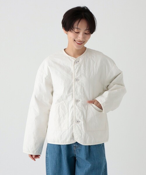 ベスト ジレ リバーシブルキルティングジャケット レディース