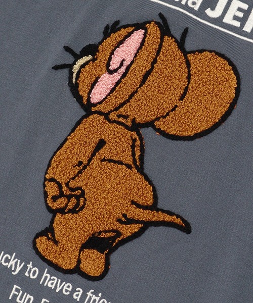トムとジェリー　レディース　サガラ刺繍　かわいい　Tシャツ　半袖　カメラ　アニメ tシャツ WARNER TOM＆JERRY（トムとジェリー）キャラクター