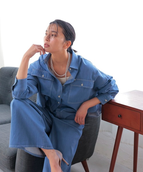 Jines（ジネス） ブラウス シャツ 6ozデニムライトデニムシャツ