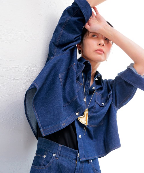 Jines（ジネス） ブラウス シャツ 6ozデニムライトデニムシャツ