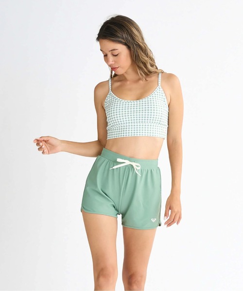 水着 PICNIC GINGHAM /ロキシー長袖ラッシュガード・サーフTシャツ・ウエストゴムボードショーツ・ブラトップ4点セット(水着) レディース_17