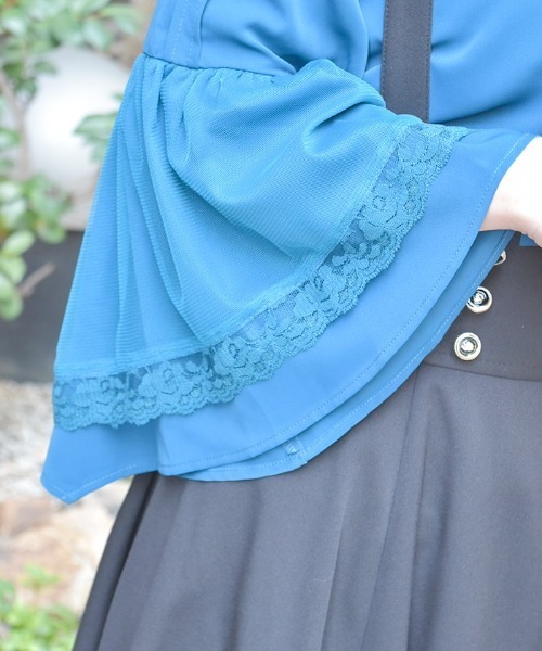 axes femme POETIQUE 姫袖ブラウス タグ リボン付き axes femme ブラウス シャツ 姫袖風リボン付フリルブラウス