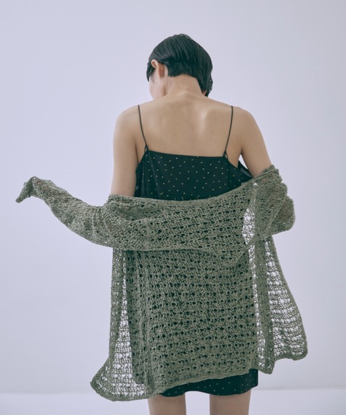 ニット セーター 2Way Slub Mesh Tunic Cardigan レディース EN NEUME ニット セーター 2Way Slub Mesh Tunic Cardigan