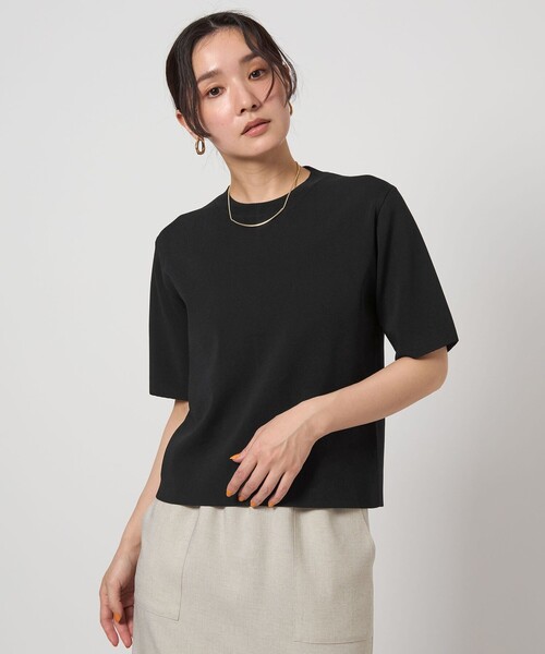 ニット セーター 「WEB限定」「at ease」 サマー ニット TEE -ウォッシャブル・接触冷感・UVカット- レディース