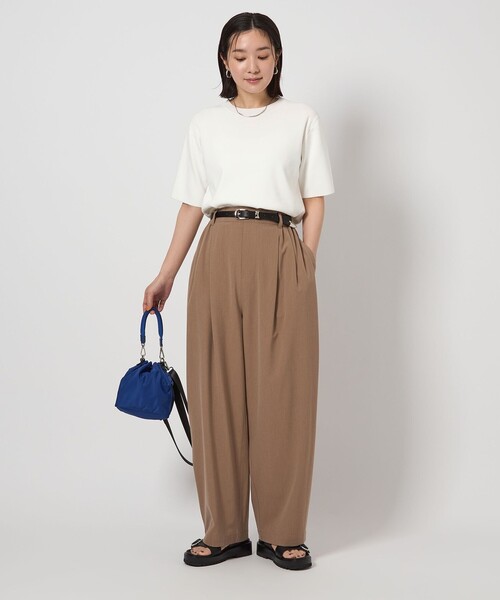 ニット セーター 「WEB限定」「at ease」 サマー ニット TEE -ウォッシャブル・接触冷感・UVカット- レディース