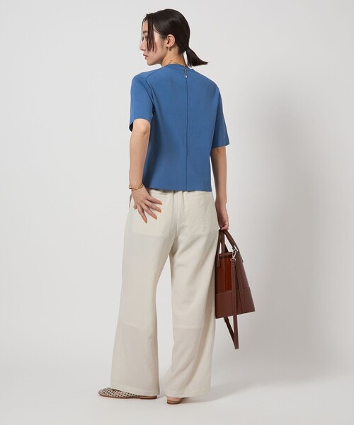 ニット セーター 「WEB限定」「at ease」 サマー ニット TEE -ウォッシャブル・接触冷感・UVカット- レディース
