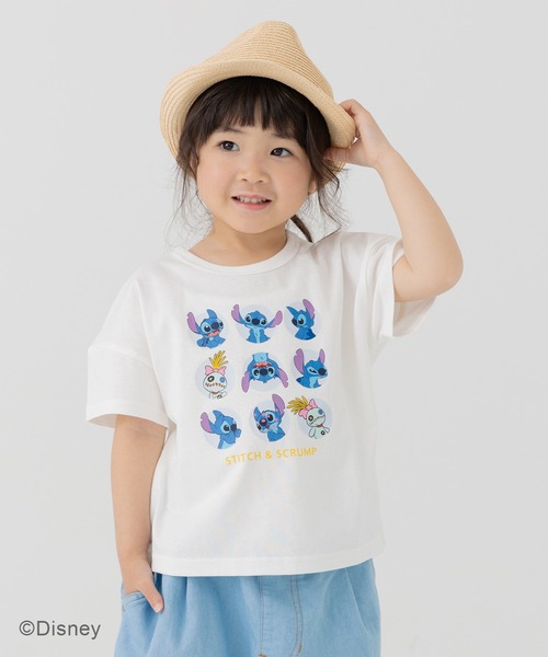 【Disney】実写版 リロ＆スティッチ Cute Trouble 半袖Tシャツ Disney tシャツ 「リロ＆スティッチ」半袖Tシャツ キッズ 子供服