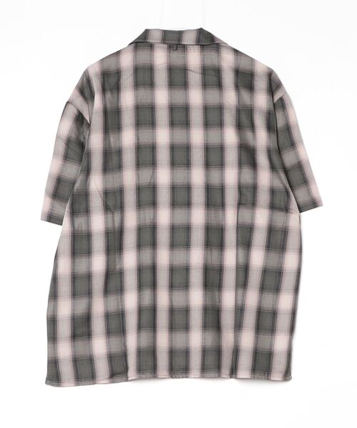 BIG MIKE シャツ Ombre Check Rayon Open collar S/S Shirts
