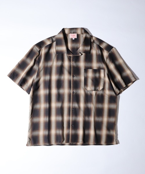 BIG MIKE シャツ Ombre Check Rayon Open collar S/S Shirts