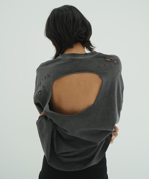 CLANE（クラネ） tシャツ 半袖 CRUSH DESIGN OVER TEE レディース