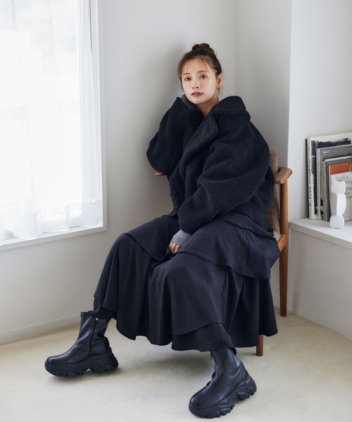 「mysty woman」 ピーコート FREE ベージュ レディース_画像3