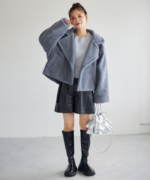 「mysty woman」 ピーコート FREE ベージュ レディース_画像5