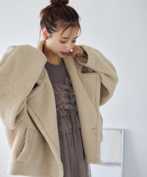 「mysty woman」 ピーコート FREE ベージュ レディース_画像7