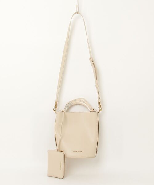 美品✨CHARLES & KEITH 2wayトート ポーチ付 ベージュ CHARLES ＆ KEITH 「CHARLES & KEITH」 2WAYバッグ S ベージュ