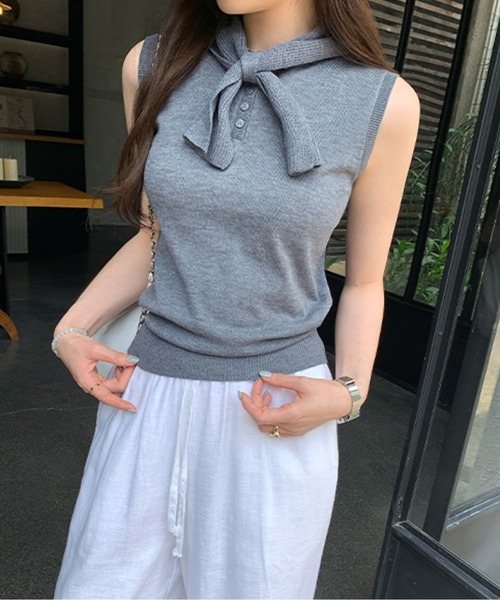 ノースリーブボウタイトップス レディース ノースリーブボウタイトップス レディース : ZOZOTOWN Yahoo!店