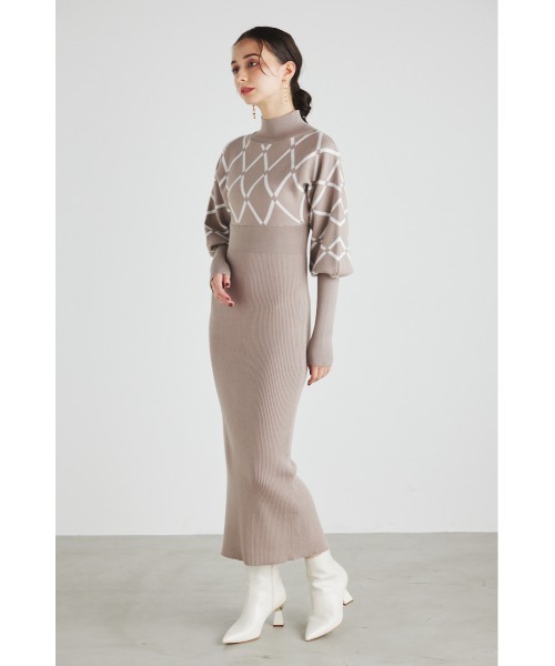 rienda（リエンダ） ニットワンピース MEDIUM パープル レディース