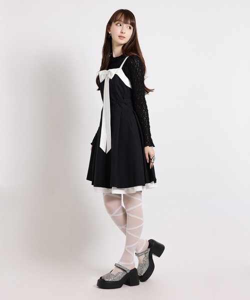 MILK Ribbonジャンパースカート ブラック チェック MILK（ミルク）の「Ribbon ジャンパースカート（ジャンパー
