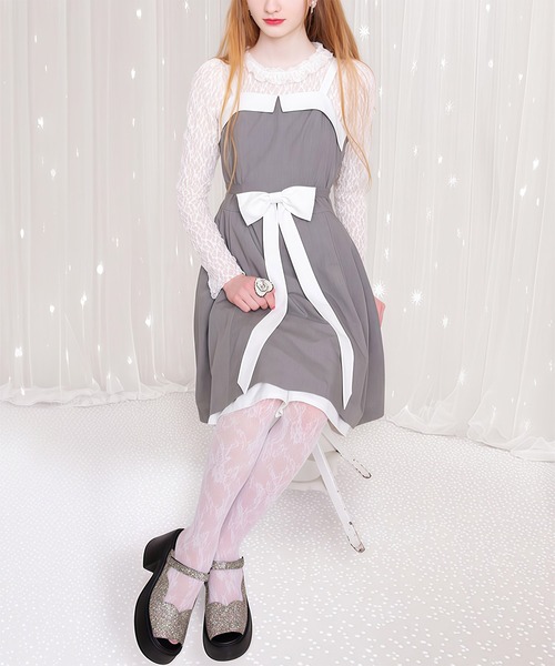 MILK Ribbonジャンパースカート ブラック チェック MILK（ミルク）の「Ribbon ジャンパースカート（ジャンパー