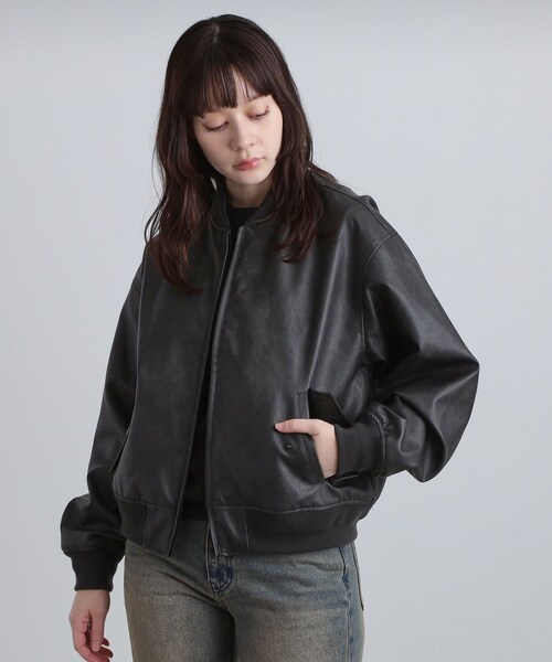 【極美品】TAKEO KIKUCHI　タケオキクチ　異素材　MA-1　ブルゾン tk.TAKEO KIKUCHI ブルゾン アウター MA−1ブルゾン メンズ