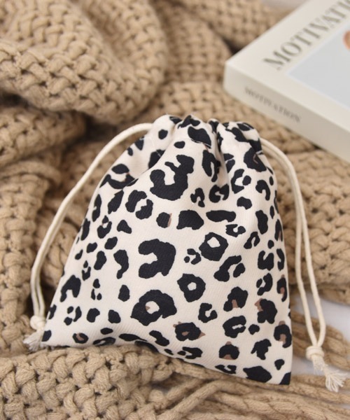 TONE SELECT GOODS ポーチ 「float」ヒョウ柄 アニマル柄 マルチ 巾着