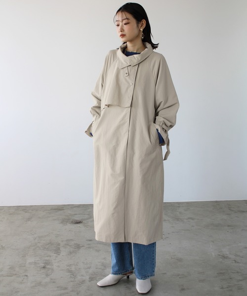 「GeeRA」 トレンチコート MEDIUM アイボリー レディース_画像4