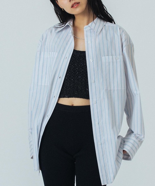 ブラウス シャツ (CREOLME)STRIPE L/S SHIRT レディース