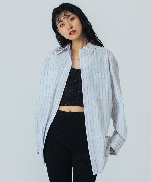 ROSE BUD（ローズバッド） ブラウス シャツ (CREOLME)STRIPE L/S SHIRT 