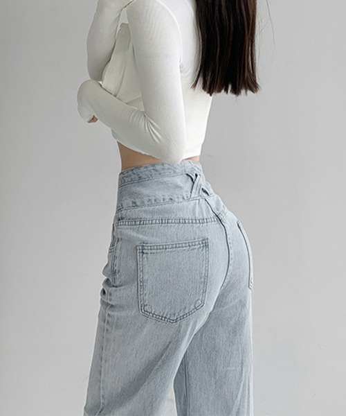 「Miniministore」 加工デニムパンツ M ブルー レディース