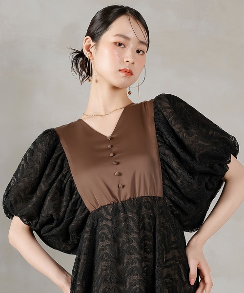 Kana ドレス レース ドルマンスリーブ ワンピースドレス パーティー