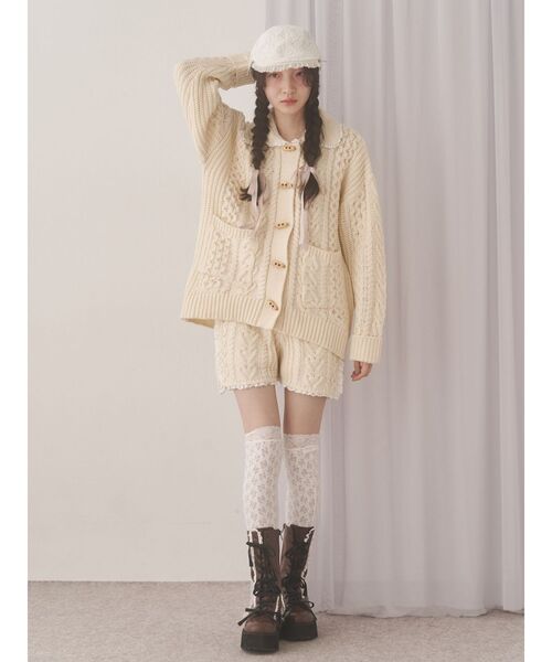 決まりました。 merry jenny（メリージェニー） カーディガン toggle button knit