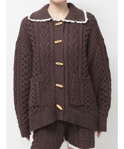 merry jenny ニット カーディガン フルジップ merry jenny（メリージェニー） カーディガン toggle button knit