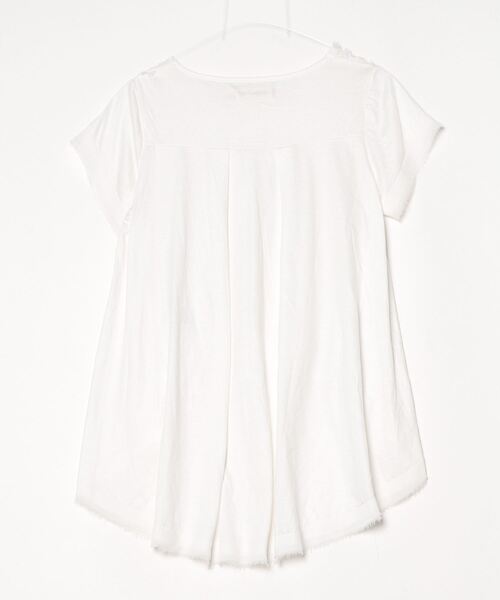 「TEVALT」 刺繍半袖カットソー 38 ホワイト レディース_画像2