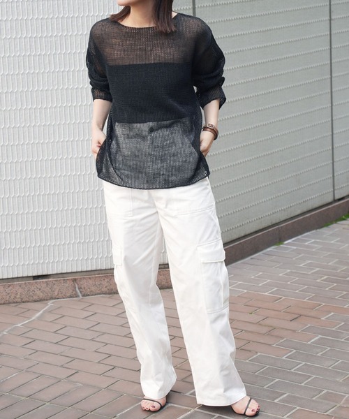 「BABYLONE」 長袖ニット フリー ライトブルー レディース_画像2