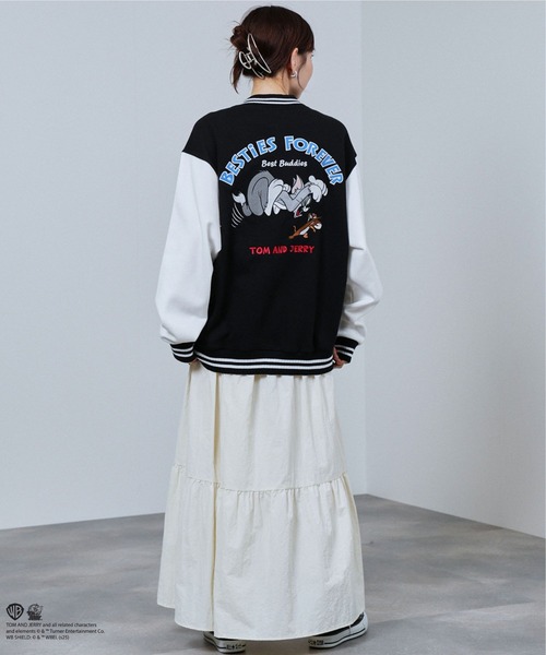 スタジャン TOM＆JERRY バック刺繍スタジャン メンズ レディース