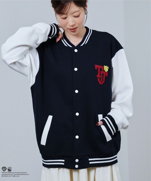 スタジャン TOM＆JERRY バック刺繍スタジャン メンズ レディース