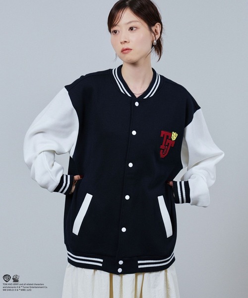 スタジャン TOM＆JERRY バック刺繍スタジャン メンズ レディース