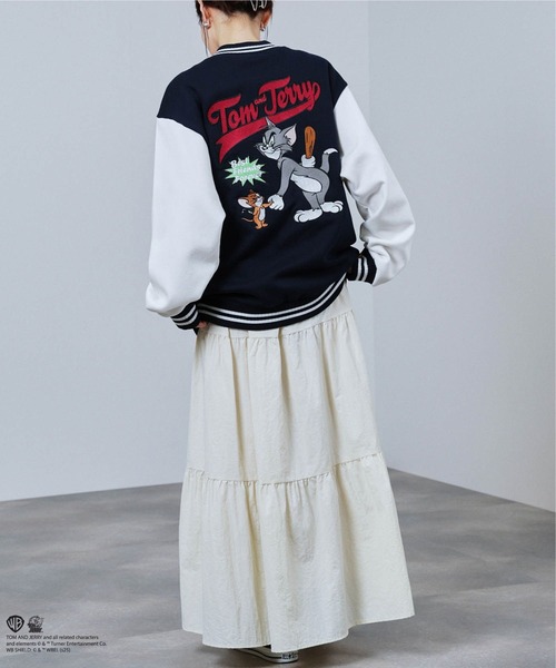 スタジャン TOM＆JERRY バック刺繍スタジャン メンズ レディース